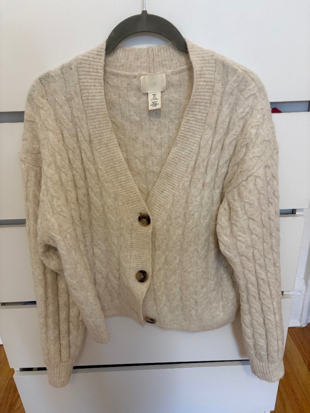 Cream cardigan sweater